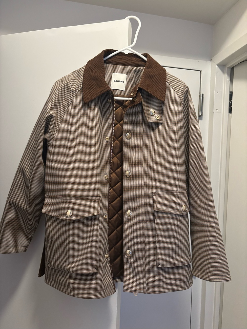 Sandro Bastille Mock Neck Coat